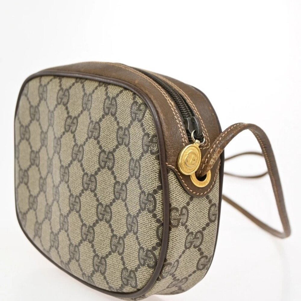 GUCCI GG Pattern Sherry Line Mini Shoulder Bag PVC Leather Beige Brown - Picture 4 of 14